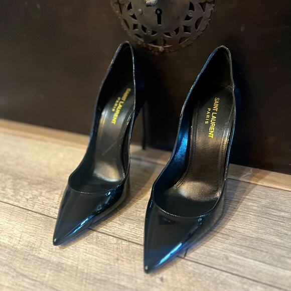 Saint Laurent Zoe 110m Pump 39 black patent leather worn once BEAUTIFUL/classic - Picture 11 of 13